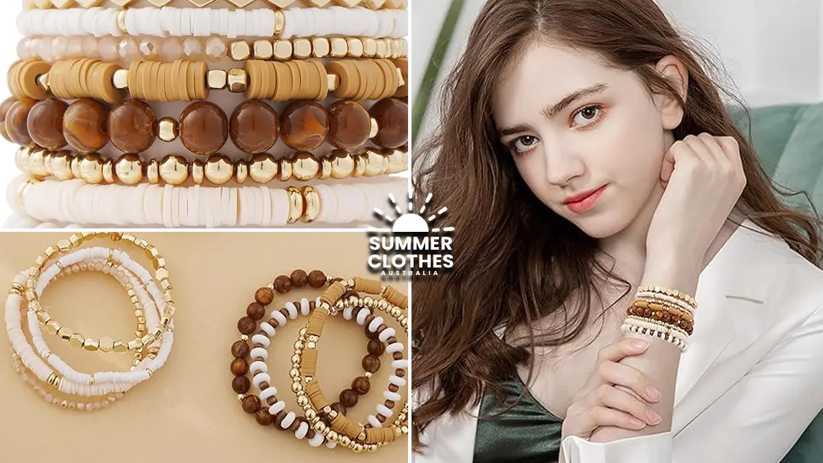 GOOJIDS Surfer Heishi Clay Bead Bracelets for Women