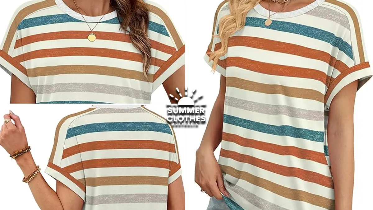 WIHOLL Womens Short Sleeve Crew Neck Tops - Summer Style