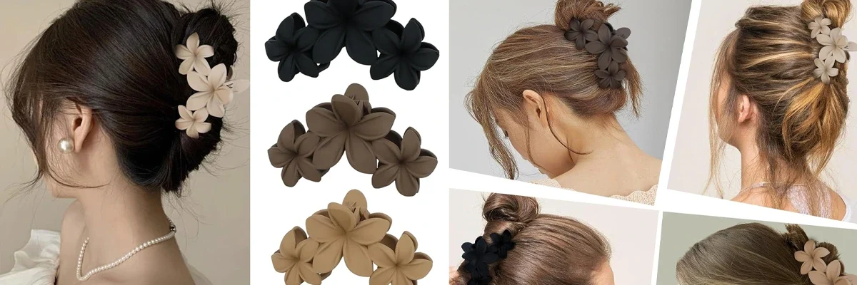 ANBALA Hawaiian Plumeria Flower Hair Clips 1