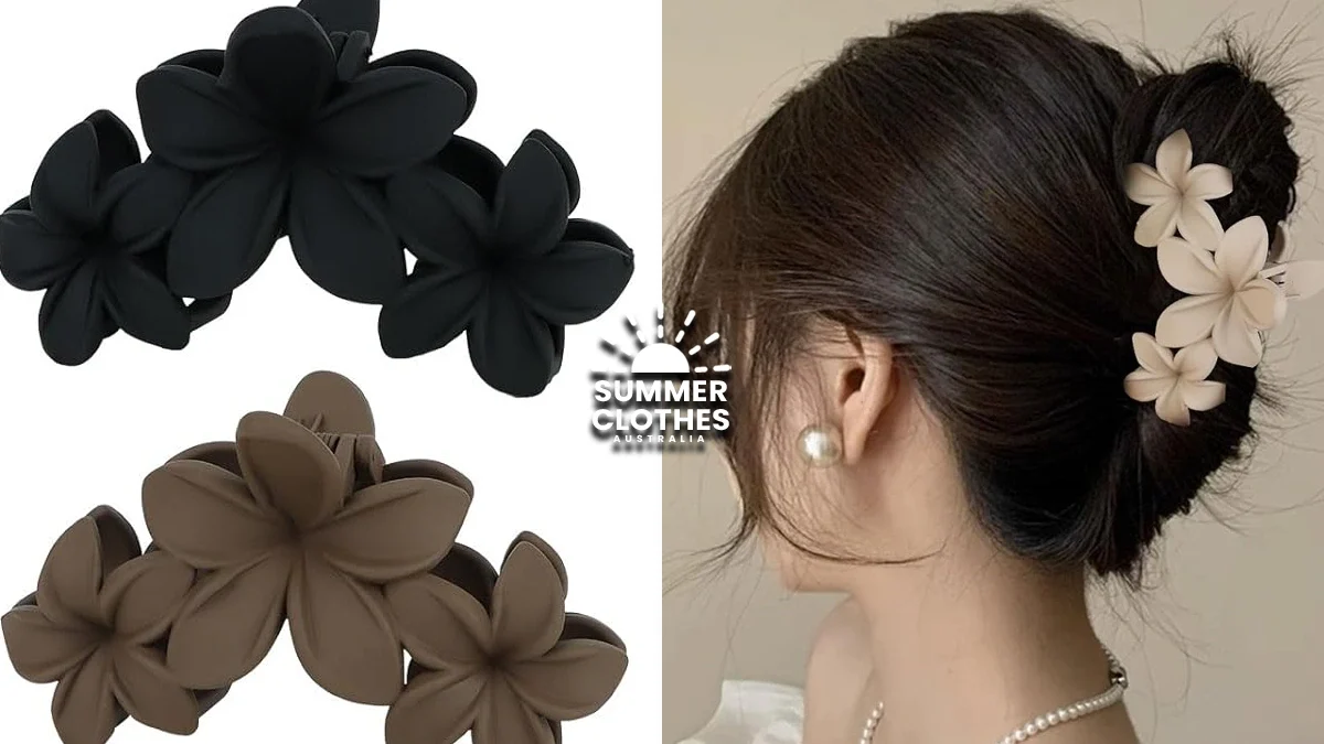 ANBALA Hawaiian Plumeria Flower Hair Clips