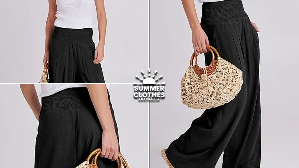 ANRABESS Women Linen Palazzo Pants for Summer Comfort