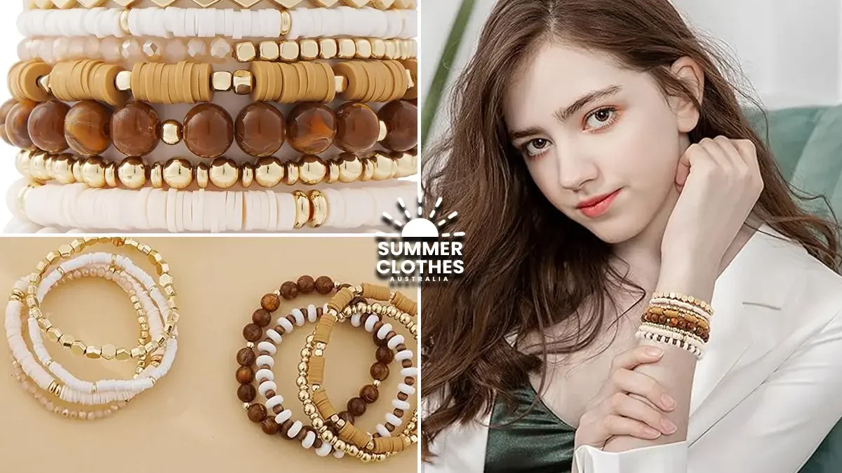 GOOJIDS Surfer Heishi Clay Bead Bracelets for Women