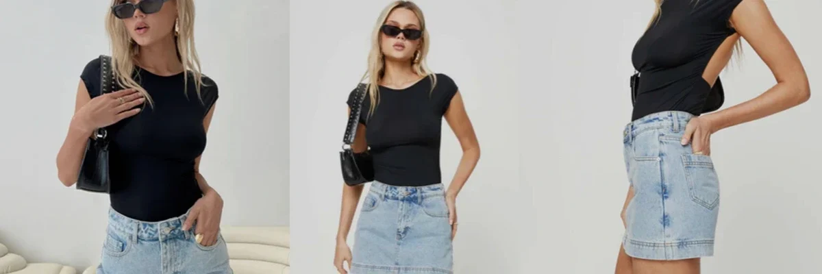 Gazelle denim skort light wash 1