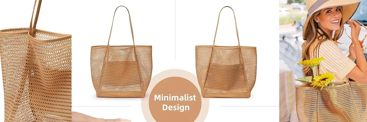 KALIDI BeachNylon Mesh Tote Bag 1