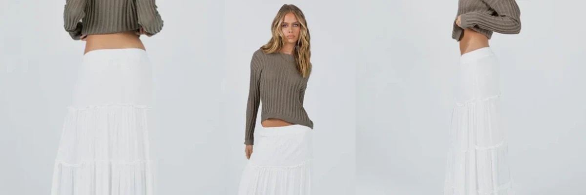 Miriah maxi skirt white low impact 1