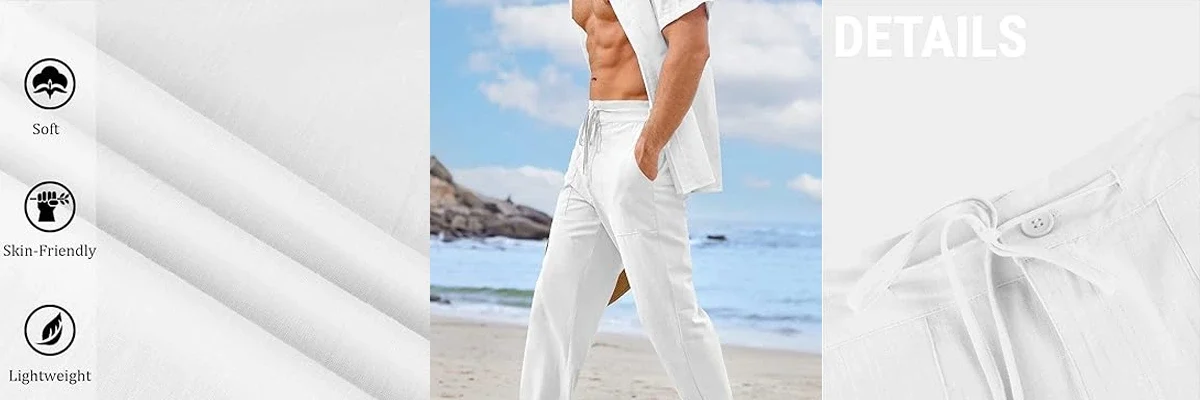 PASLTER Men’s Linen Pants 2