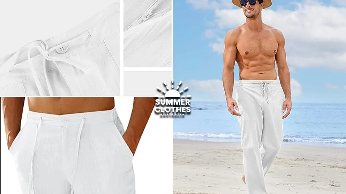 PASLTER Men’s Linen Pants for Cool Summer Season Style