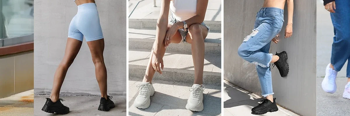 Style Sneakers with High-Waisted Shorts