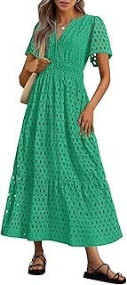 Womens Summer Clothes Short Sleeve Dress